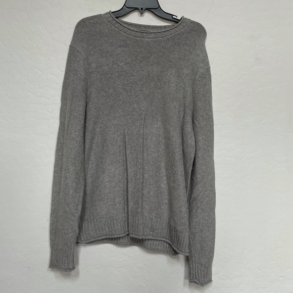 New AMICALE Men's wool cashmere blend Crewneck Sweater In Grey size large - Picture 2 of 6